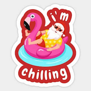 Chilling Santa Sticker